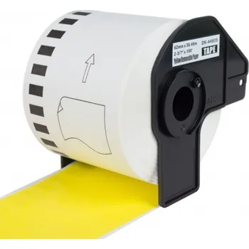 Pásek do tiskárny Kompatibilní etikety s Brother DK-44605, žlutá papírová role s odstranitelným lepidlem, 62mm x 30,48