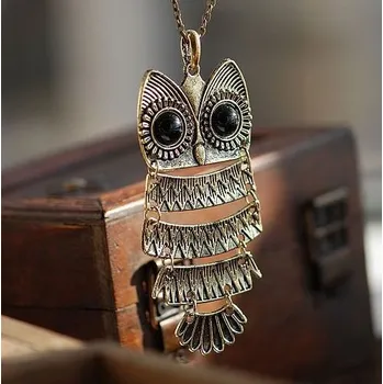 Náhrdelník Načančaná.cz Náhrdelník Sova skládaná velká - 2 barvy Barva: Bronzová