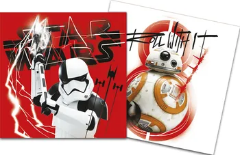 Papírový ubrousek Procos Star Wars ubrousky bílé/červené 33 cm x 33 cm 20 ks