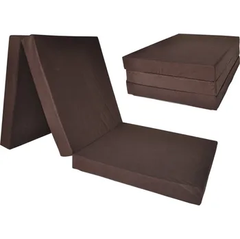 Bytový textil Fimex Skládací matrace pro hosty Fun tmavě hnědá 60 x 195 x 8 cm