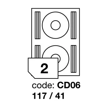 Samolepící etiketa Samolepící etikety Rayfilm Office průměr 117/41 mm 100 archů, inkjet, R0105.CD06