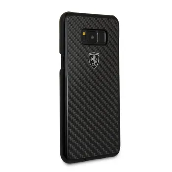 Pouzdro na mobilní telefon Ferrari Heritage Carbon Hard Case pro Samsung Galaxy S8 černé
