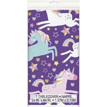 Party dekorace Ubrus foliový JEDNOROŽEC - UNICORN 137 cm x 213 cm