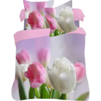 Povlečení Faro 3D Tulipány 200 x 220, 2x 70 x 80 cm zipový uzávěr
