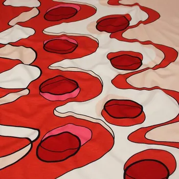 Úplet 18728, vínovo-červené vlny, š.150