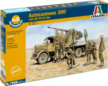 Plastikový model Italeri Fast Assembly military Autocannon Ro3 with 90/53 AA gun 1:72