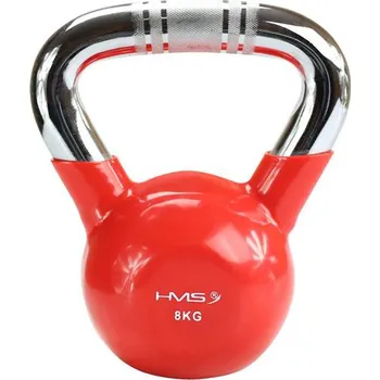 HMS KTC červený kettlebell s chromovaným úchopem