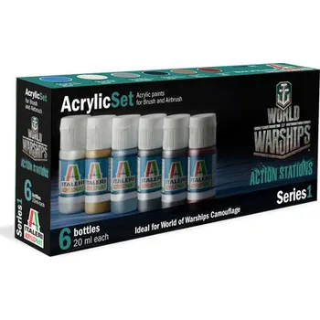 Modelářská barva Italeri World Of Warships 6 ks