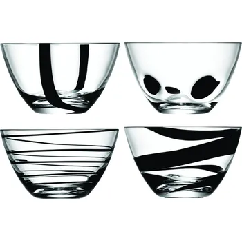 LSA Jazz misky 12 cm čiré/černé sada 4 ks LSA Jazz misky 12 cm čiré/černé sada 4 ks
