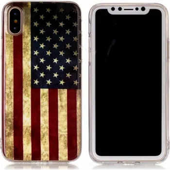 Pouzdro na mobilní telefon Plastový zadní kryt pro Apple iPhone XS / iPhone X - americká vlajka