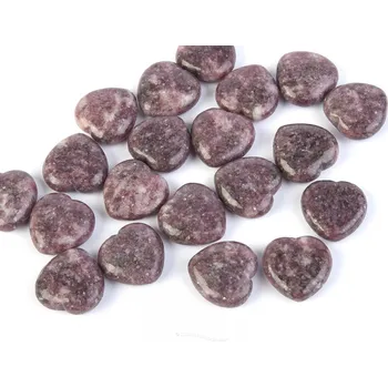 Přírodní kámen Lepidolit srdíčko 25mm