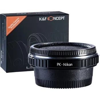 Redukce s optickým členem K&F Concept z objektivu Pentax na Nikon (Umožní nasadit objektiv s bajonetem Pentax K na fotoaparáty Nikon)