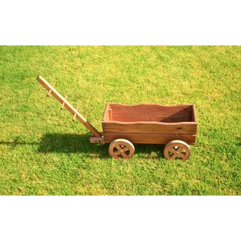 Zahradní dekorace Tradgard Vozík dřevěný dekorační květináč