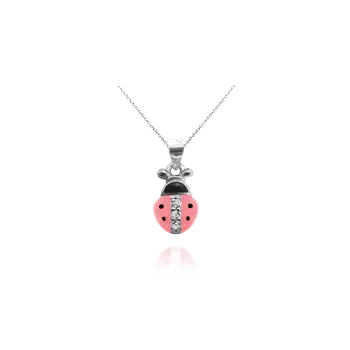 Souprava šperků Stříbrný náhrdelník MINET RŮŽOVÁ BERUŠKA vykládaná zirkony JMAD0001PN38 (JMAD0001PN38)