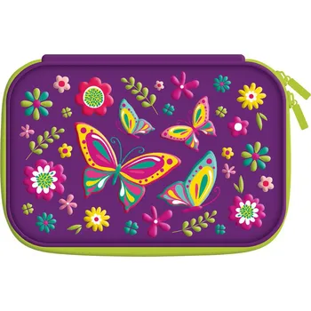 Penál Majewski Penál do školy - obrázek v 3D - Clover 1 zip prázdný