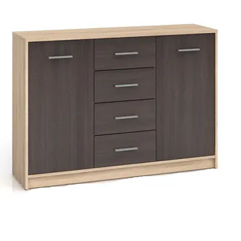 Komoda BRW Nepo KOM2D4S dub sonoma/wenge