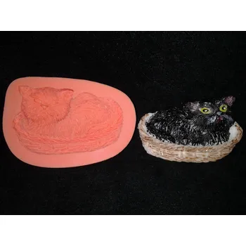 Silikonová formička kočka v košíku 2009