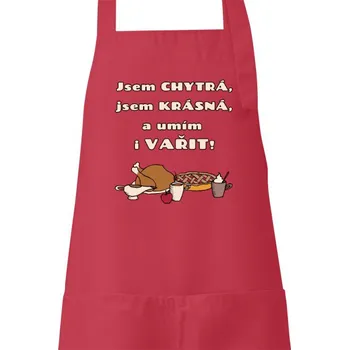 Kuchyňská zástěra Zástěra s potiskem Jsem chytrá