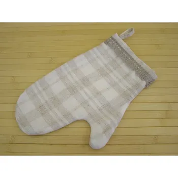 Chňapka Kuchyňská chňapka - Káro režné s krajkou