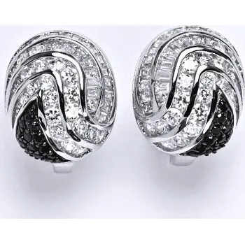 Náušnice Stříbrné náušnice s čirými a černými zirkony,náušničky ze stříbra,váha 11,75 g