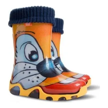 Chlapecké holínky Polsko Dětské holinky Stormer Lux Print 0032B zateplené- Zajíc Velikost 20/21