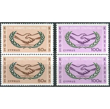 Poštovní známka Řecko (1965) MiNr. 256 - 257 ** - Kypr (řecký) - 2-bl - Rok mezinárodní spolupráce