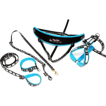 Běžecký opasek pro psa Manmat sada na canicross krátká modrá