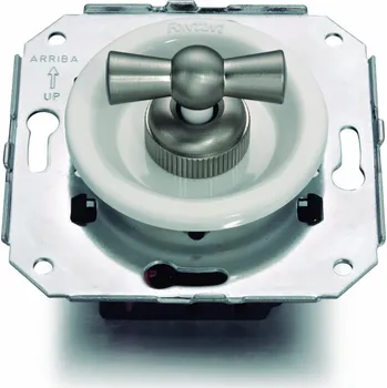 vypínač FONTINI by Font Barcelona Plastový vypínač Venezia bílý/niklová klička Barva: otočná klička nikl/bílá, Typ tvaru: č.6 – schodišťák – ovládá se ze 2 míst 35 308 25 2