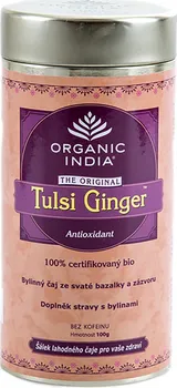 Léčivý čaj Organic India Tulsi Ginger Bio plech 100 g