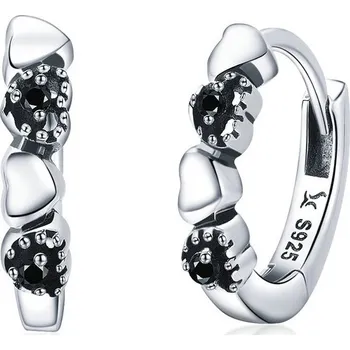 Náušnice Elenys stříbrné náušnice Pole srdcí