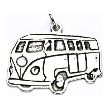 Přívěsek Stříbrný přívěsek s patinou, autobus, přívěšek ze stříbra, P 217