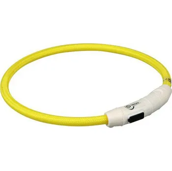 Obojek pro psa Trixie Svítící kroužek USB na krk žlutý