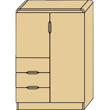 Komoda moderní prádelník z masivu KUMI VIII DV 113x75x40 (design prádelník masiv)