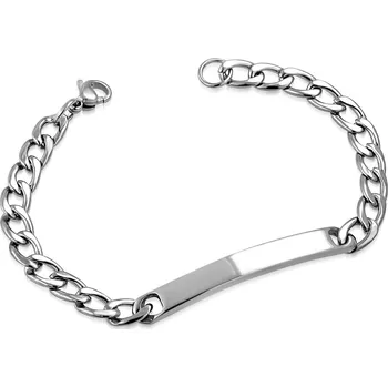 Náramek Šperky4U Dámský ocelový náramek s destičkou, délka 15 cm - OPA1106