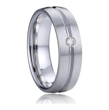 Prsten Šperky4U AN1033 Dámský snubní prsten s diamantem stříbro AG925 - velikost 54 - AN1033-D-54