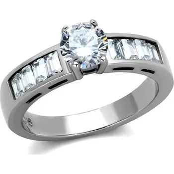 Prsten Šperky4U Ocelový prsten s čirými zirkony - velikost 57 - OPR1570-57