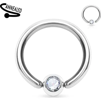 Šperk Šperky4U Piercing - kruh, kulička s kamínkem - K01045-12083