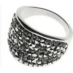 AKTUAL Ocelový prsten s krystaly Crystals from Swarovski®, LIGHT CHROME - velikost 53 - LV1001-CHR-53