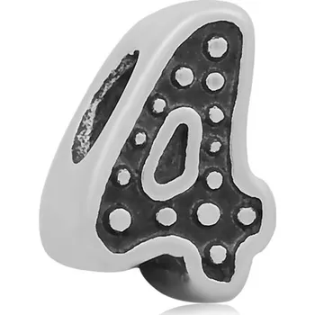 Přívěsek Šperky4U Navlékací ocelový přívěšek korálek - číslice "4" - K0002-4