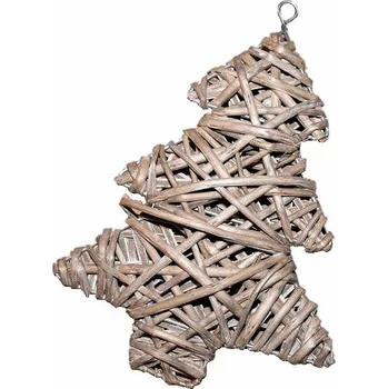 Vánoční dekorace Proutěný stromeček šedý 17x12 cm