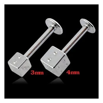 Piercing Šperky4U Labreta - hrací kostka - LB01092-0404
