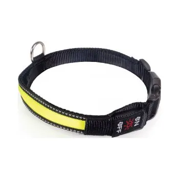Obojek pro psa Svítící LED obojek dobíjecí USB zelený 40-50cm
