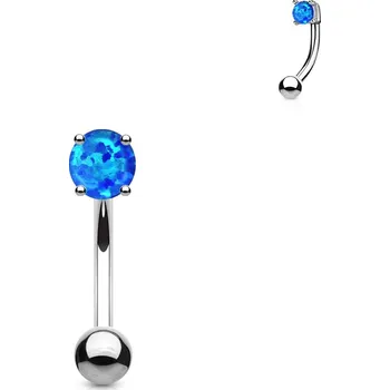 Piercing Šperky4U Piercing do obočí - opál, modrá barva - OB1007-B