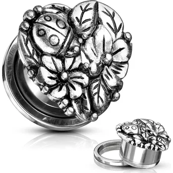 Piercing Šperky4U Plug do ucha s beruškou - PL01223-10