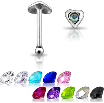 Piercing Šperky4U Stříbrný piercing do nosu - srdíčko - N01027-A
