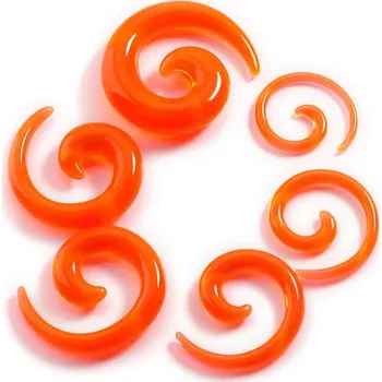 Piercing Šperky4U Roztahovák do ucha - spirála průhledná oranžová - EP1022-03