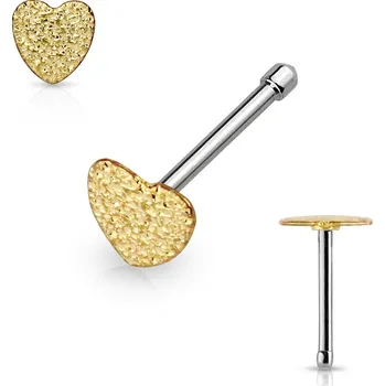 Piercing Šperky4U Zlacený piercing do nosu - srdíčko - N0017-GD