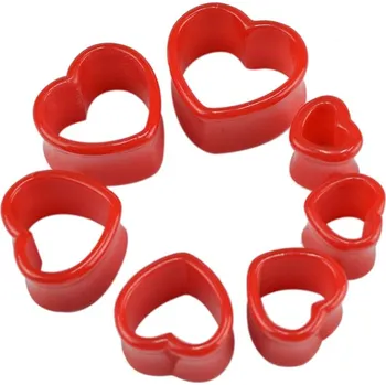 Piercing Šperky4U Červený akrylátový tunel srdce - TN01107-20