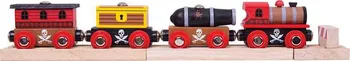 Bigjigs Toys Rail Pirátský vlak + 3 koleje