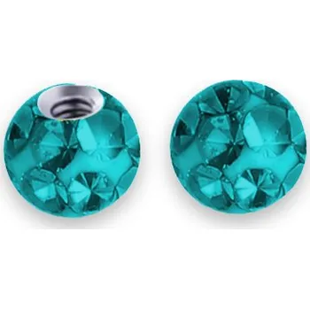 Piercing Šperky4U Náhradní kulička s krystaly Swarovski®, 3 mm, závit 1,2 mm, barva tmavě tyrkysová - ND01023-03-DQ